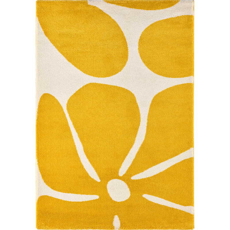 Tapis salon vintage Groovy jaune 200 X 280 cm