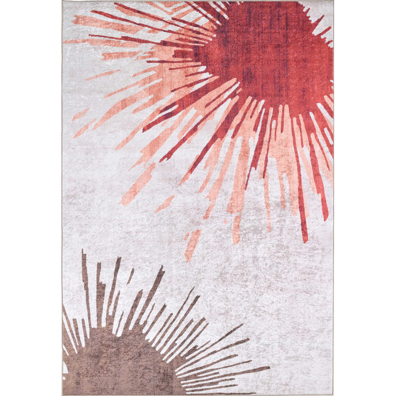 Tapis lavable en machine Stampa motif artistique beige 80 X 300 cm