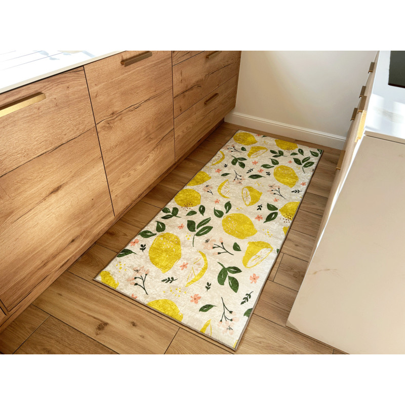 Tapis de cuisine lavable en machine - Stampa - Motif Citron 80 X 150 cm