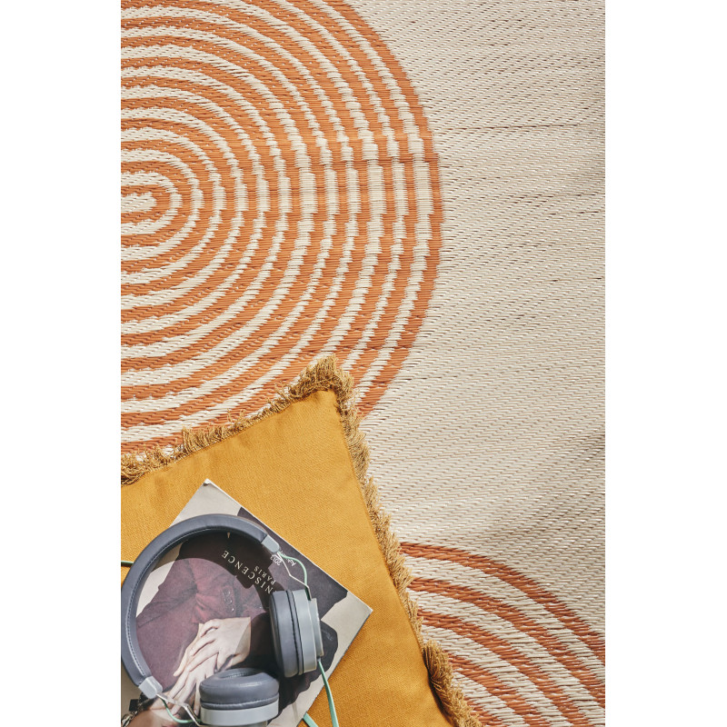 Tapis d'extérieur motif vague terracotta 180 X 280 cm