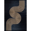 Tapis d'extérieur motif vague noir 150 X 220 cm Tapis d'extérieur motif vague noir 150 X 220 cm