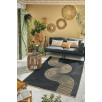 Tapis d'extérieur motif vague noir 180 X 280 cm Tapis d'extérieur motif vague noir 180 X 280 cm