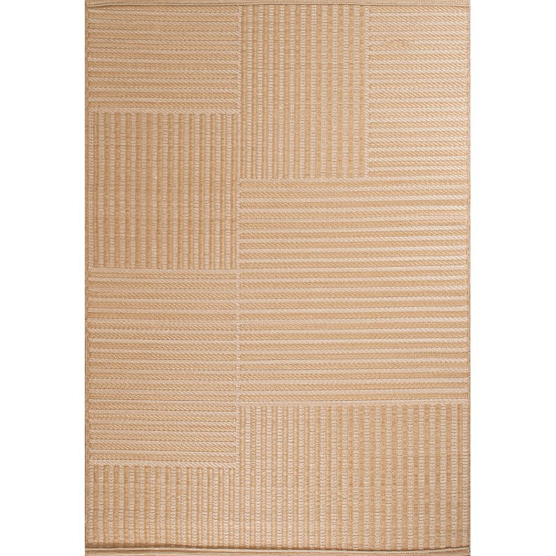 Tapis d'extérieur motif géométrique beige 180 X 280 cm