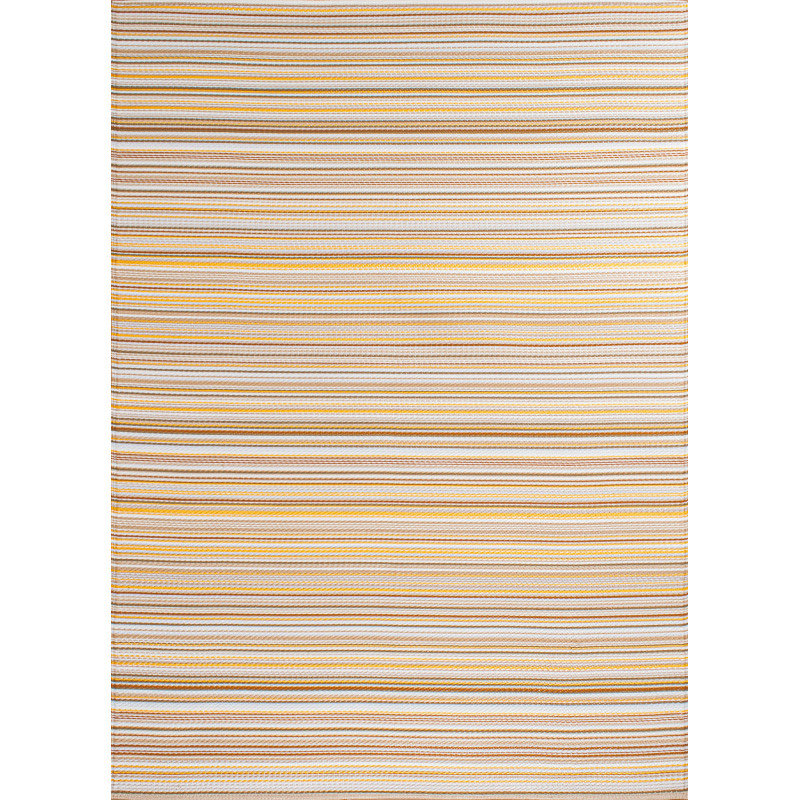 Tapis d'extérieur motif rayure dégradée beige 150 X 220 cm