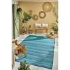 Tapis d'extérieur motif rayure dégradée bleu 180 X 280 cm Tapis d'extérieur motif rayure dégradée bleu 180 X 280 cm