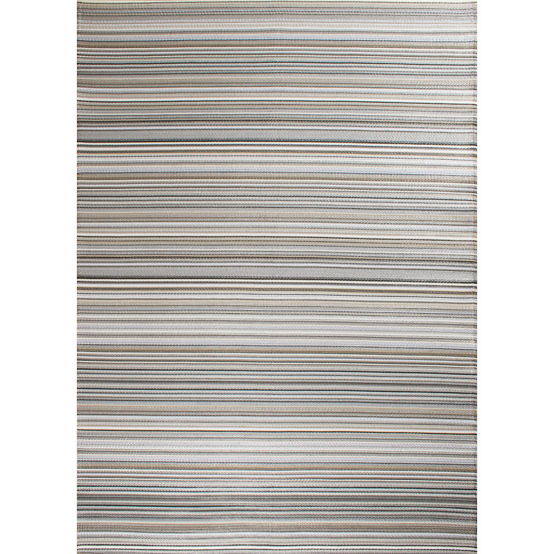 Tapis d'extérieur motif rayure dégradée gris 150 X 220 cm