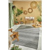 Tapis d'extérieur motif rayure dégradée gris 150 X 220 cm Tapis d'extérieur motif rayure dégradée gris 150 X 220 cm