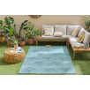 Tapis d'intérieur et extérieur motifs arcs Santorini bleu turquoise 120 X 160 cm