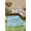Tapis d'intérieur et extérieur motifs arcs Santorini bleu turquoise 200 X 290 cm