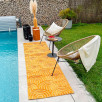 Tapis d'intérieur et extérieur motifs arcs Santorini jaune 120 X 160 cm