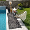 Tapis d'intérieur et extérieur motifs arcs symétriques Santorini noir 80 X 300 cm Tapis d'intérieur et extérieur motifs arcs symétriques Santorini noir 80 X 300 cm