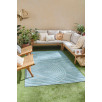 Tapis d'intérieur et extérieur motifs arcs symétriques Santorini bleu turquoise 200 X 290 cm