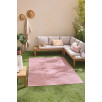 Tapis d'intérieur et extérieur motifs arcs symétriques Santorini rose 80 X 300 cm