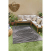 Tapis intérieur et extérieur motifs de vagues Santorini noir 160 X 230 cm Tapis intérieur et extérieur motifs de vagues Santorini noir 160 X 230 cm