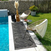 Tapis intérieur et extérieur motifs de vagues Santorini noir 200 X 290 cm Tapis intérieur et extérieur motifs de vagues Santorini noir 200 X 290 cm