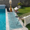 Tapis intérieur et extérieur motifs de vagues bleu turquoise 200 X 290 cm