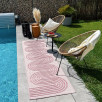 Tapis intérieur et extérieur motifs de vagues Santorini rose 80 X 300 cm Tapis intérieur et extérieur motifs de vagues Santorini rose 80 X 300 cm