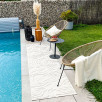 Tapis d'intérieur et extérieur motif abstrait santorini blanc 200 X 290 cm Tapis d'intérieur et extérieur motif abstrait santorini blanc 200 X 290 cm