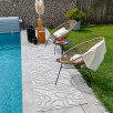 Tapis d'intérieur et extérieur motif abstrait santorini gris 120 X 160 cm Tapis d'intérieur et extérieur motif abstrait santorini gris 120 X 160 cm
