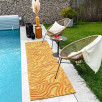 Tapis d'intérieur et extérieur motif abstrait santorini jaune 200 X 290 cm Tapis d'intérieur et extérieur motif abstrait santorini jaune 200 X 290 cm