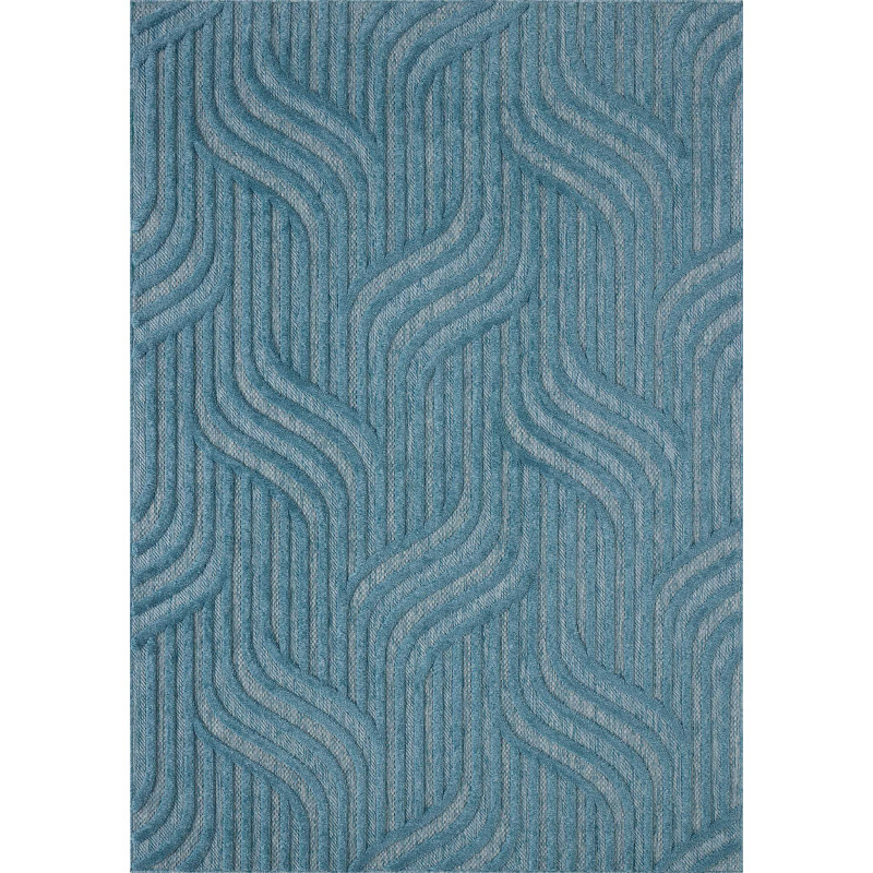 Tapis d'intérieur et d'extérieur à motifs bleu turquoise 200 X 290 cm