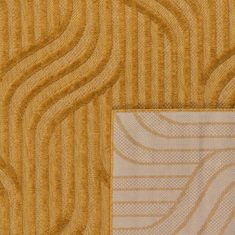 Tapis d'intérieur et d'extérieur à motifs jaune 160 X 230 cm