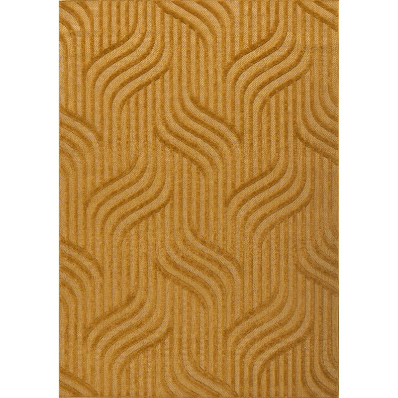 Tapis d'intérieur et d'extérieur à motifs jaune 200 X 290 cm