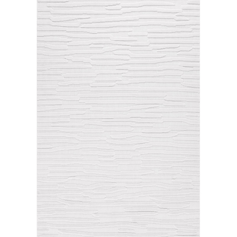 Tapis d'intérieur et d'extérieur à motifs blanc 80 X 300 cm