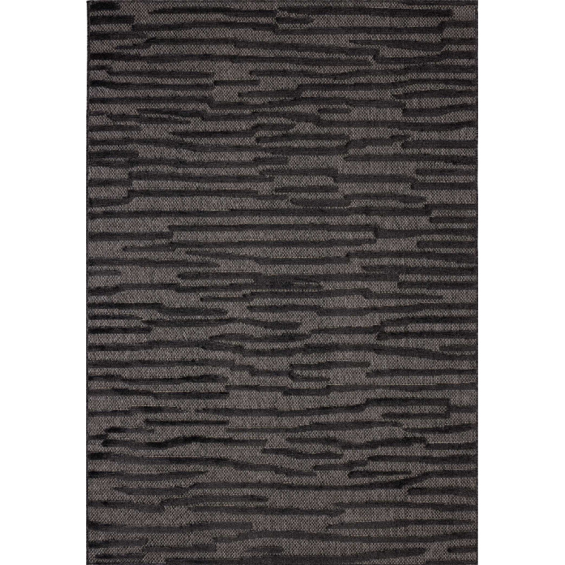 Tapis d'intérieur et d'extérieur à motifs noir 200 X 290 cm
