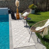 Tapis d'intérieur et d'extérieur motifs losange blanc 80 X 300 cm