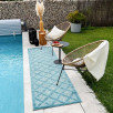 Tapis d'intérieur et d'extérieur motifs losange bleu turquoise 160 X 230 cm Tapis d'intérieur et d'extérieur motifs losange bleu turquoise 160 X 230 cm
