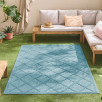 Tapis d'intérieur et d'extérieur motifs losange bleu turquoise 160 X 230 cm Tapis d'intérieur et d'extérieur motifs losange bleu turquoise 160 X 230 cm