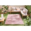 Tapis d'intérieur et d'extérieur motifs losange rose 160 X 230 cm Tapis d'intérieur et d'extérieur motifs losange rose 160 X 230 cm