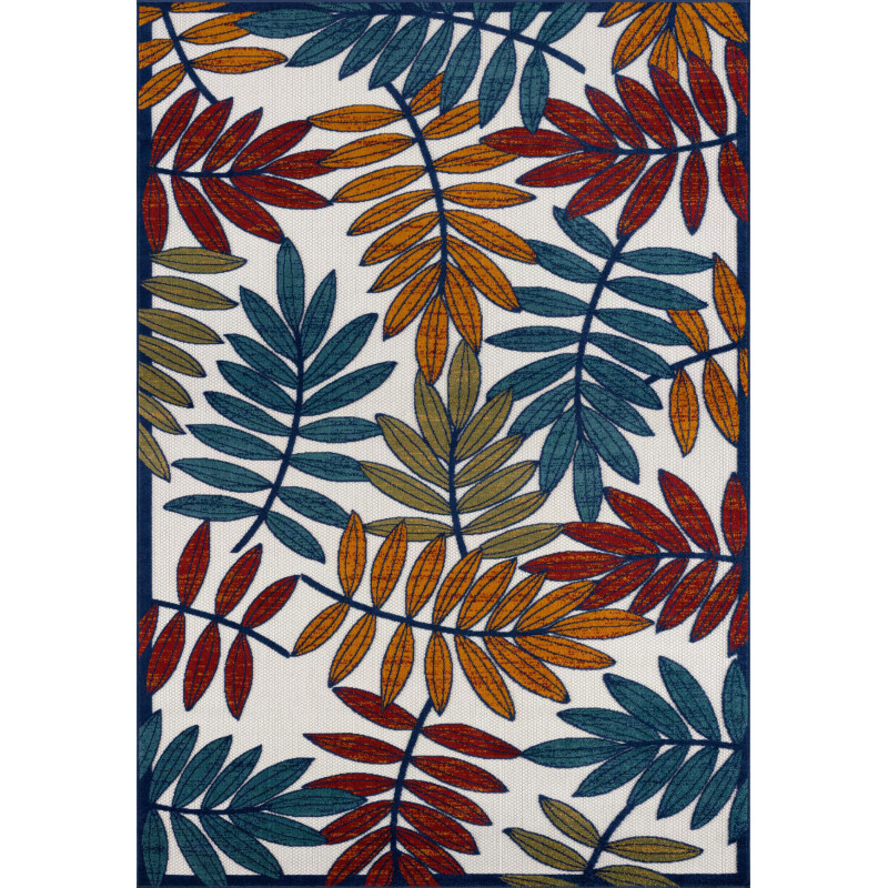 Tapis extérieur motif floral 120 X 160 cm