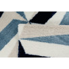 Tapis doux graphiques bleu ivoire et beige 120 X 160 cm