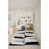 Tapis doux graphiques bleu ivoire et beige 120 X 160 cm