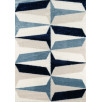 Tapis doux graphiques bleu ivoire et beige 120 X 160 cm