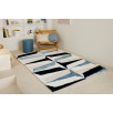 Tapis doux graphiques bleu ivoire et beige 200 X 290 cm