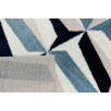 Tapis doux graphiques bleu ivoire et beige 200 X 290 cm