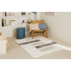 Tapis doux rayés ivoire beige et gris 120 X 160 cm