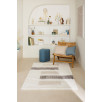 Tapis doux rayés ivoire beige et gris 120 X 160 cm
