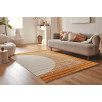 Tapis de salon à poils ras motif demi-cercle orange 160 X 230 cm Tapis de salon à poils ras motif demi-cercle orange 160 X 230 cm