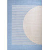 Tapis de salon à poils ras motif demi-cercle bleu 160 X 230 cm Tapis de salon à poils ras motif demi-cercle bleu 160 X 230 cm