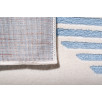 Tapis de salon à poils ras motif demi-cercle bleu 200 X 290 cm