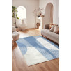 Tapis de salon à poils ras motif abstrait bleu 120 X 160 cm Tapis de salon à poils ras motif abstrait bleu 120 X 160 cm