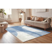 Tapis de salon à poils ras motif abstrait bleu 200 X 290 cm Tapis de salon à poils ras motif abstrait bleu 200 X 290 cm