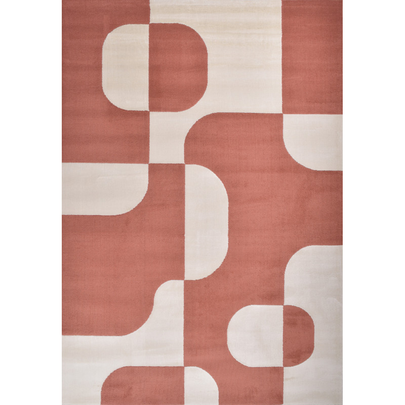 Tapis de salon à poils ras motif graphique brun 160 X 230 cm