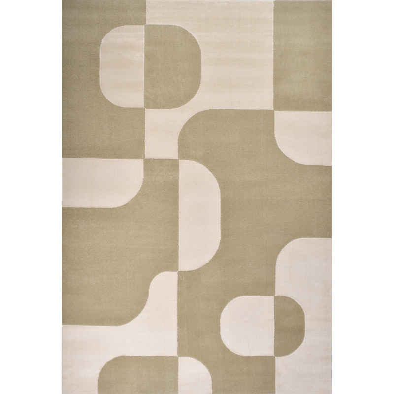 Tapis de salon à poils ras motif graphique vert 200 X 290 cm