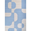 Tapis de salon à poils ras motif graphique bleu 160 X 230 cm Tapis de salon à poils ras motif graphique bleu 160 X 230 cm