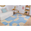Tapis de salon à poils ras motif graphique bleu 160 X 230 cm Tapis de salon à poils ras motif graphique bleu 160 X 230 cm